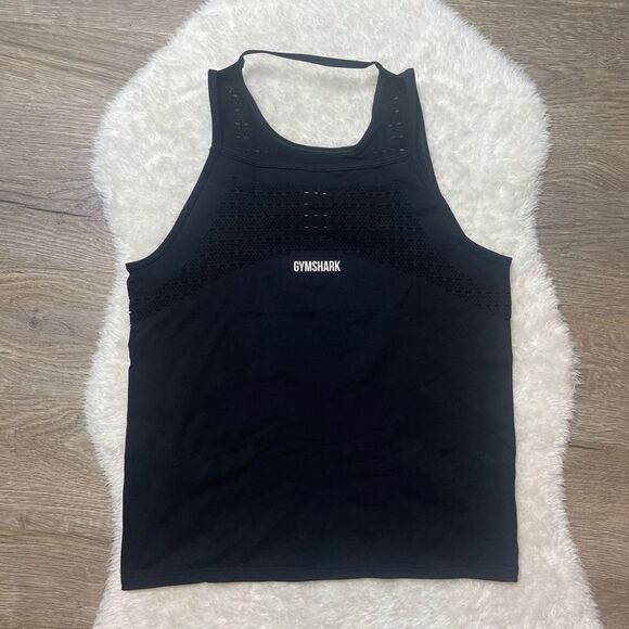 Gymshark Tops - Gymshark Tank Top Womens Size Small Black Lasercut Athletic Activewear Gym